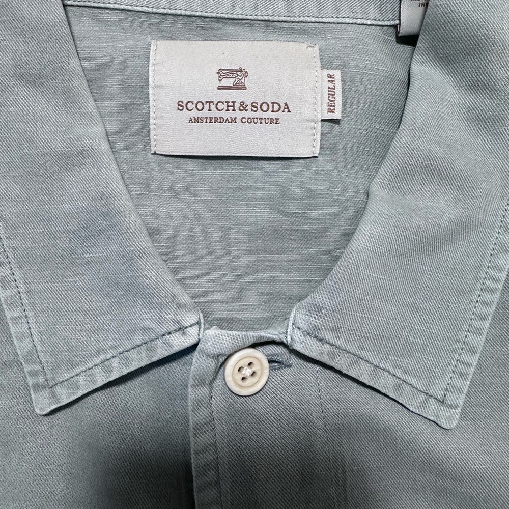 Scotch & Soda Men's Gray Button Down Shirt